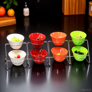 小菜展示盒咸菜碗酒店自助早餐器皿小料台架子火锅调料架商用容器