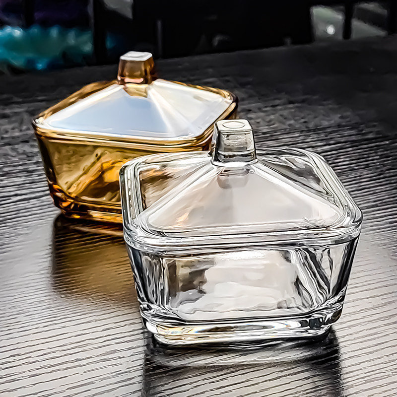 方形水晶玻璃碗小菜碟容器收纳盒带盖水果盘小精致果盘四方咸菜蝶,餐饮具,糖缸,淘宝优惠券,粉丝福利购,淘宝优惠卷