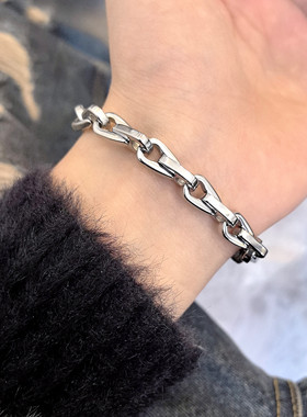 钛钢多边形手链男高级感
