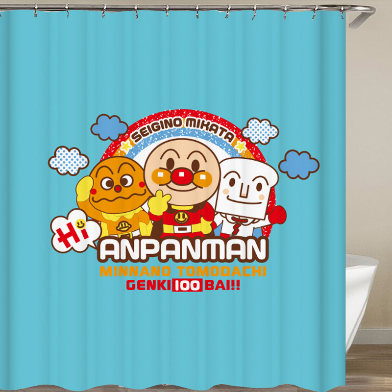 卡通门帘anpanman窗帘卫生间浴帘面包超人装饰挂布遮当帘细菌小子