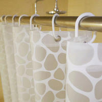 White semi-transparent pebble-patterned shower curtain for the bathroom, thick plastic rubber-like waterproof shower curtain for the shower room thumbnail 3