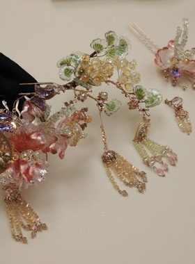 新娘饰品24新款古韵减龄新中式国风发簪步摇发钗秀禾头饰11285