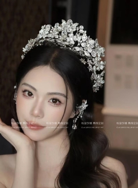 皇冠头饰新款韩式减龄大气高级新娘婚礼造型王冠生日礼物17256