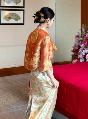 刘超老师同款原创设计感发饰金色龙凤褂头饰旗袍新中式头花跟妆女