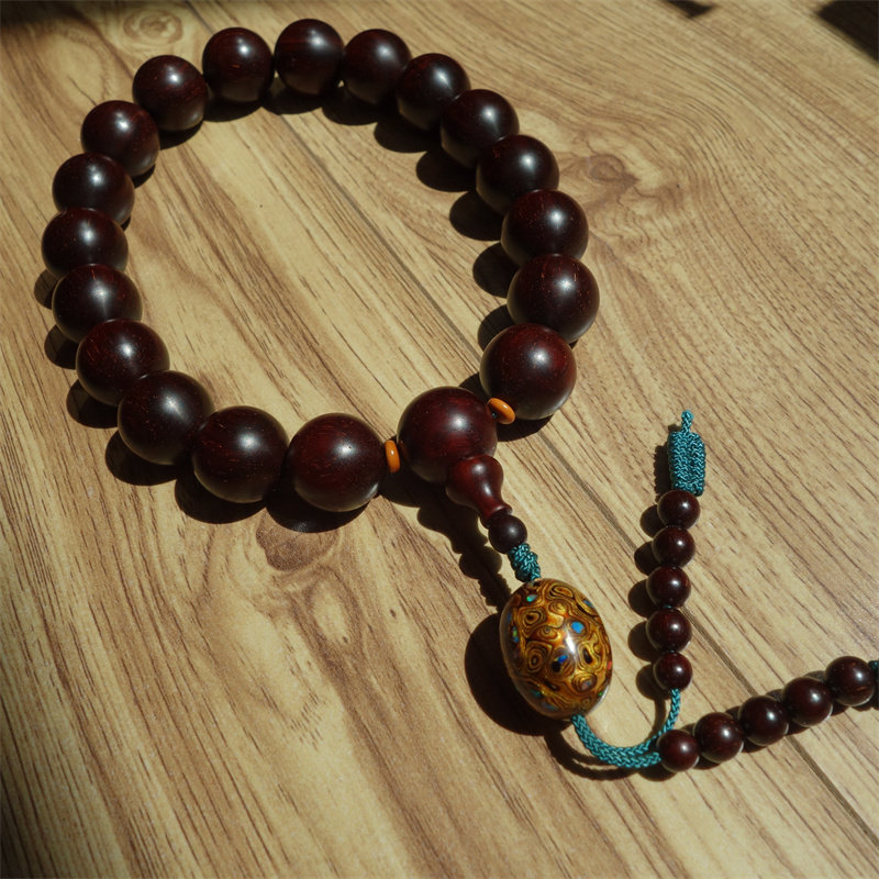 拆房老料小叶紫檀17MM手持男女款手串老料高油性高密度檀木男佛珠