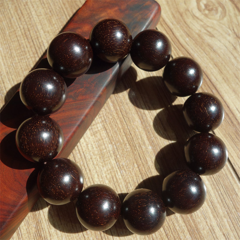 ｛镇店之宝｝正宗印度小叶紫檀高油密琴料金星手串无胶无蜡20佛珠