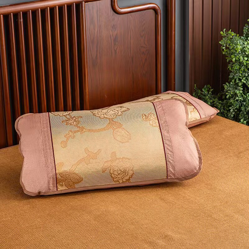 夏季凉席枕套成人藤枕芯套单人冰丝枕头套夏天凉爽竹枕席一对拍2