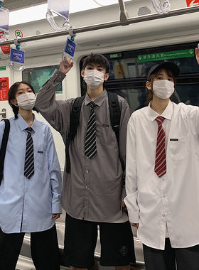 jk长袖衬衫dk制服日系韩ins情侣衬衣中性风学生百搭班服