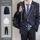 日系藏青色西装 外套制服班服校供感预备校服 学院风校园DK西服套装