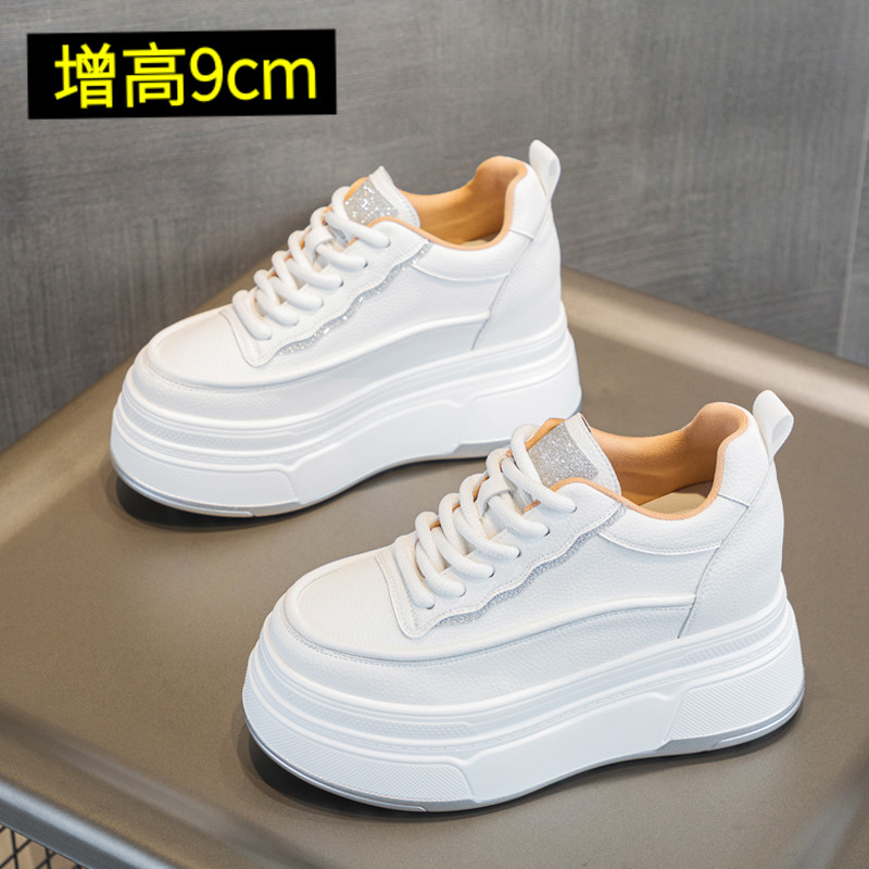 全皮真皮软底增高9厘米松糕鞋