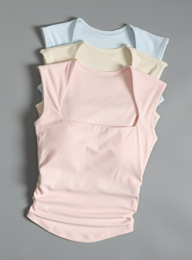 高级感中长款瑜伽服背心收副乳