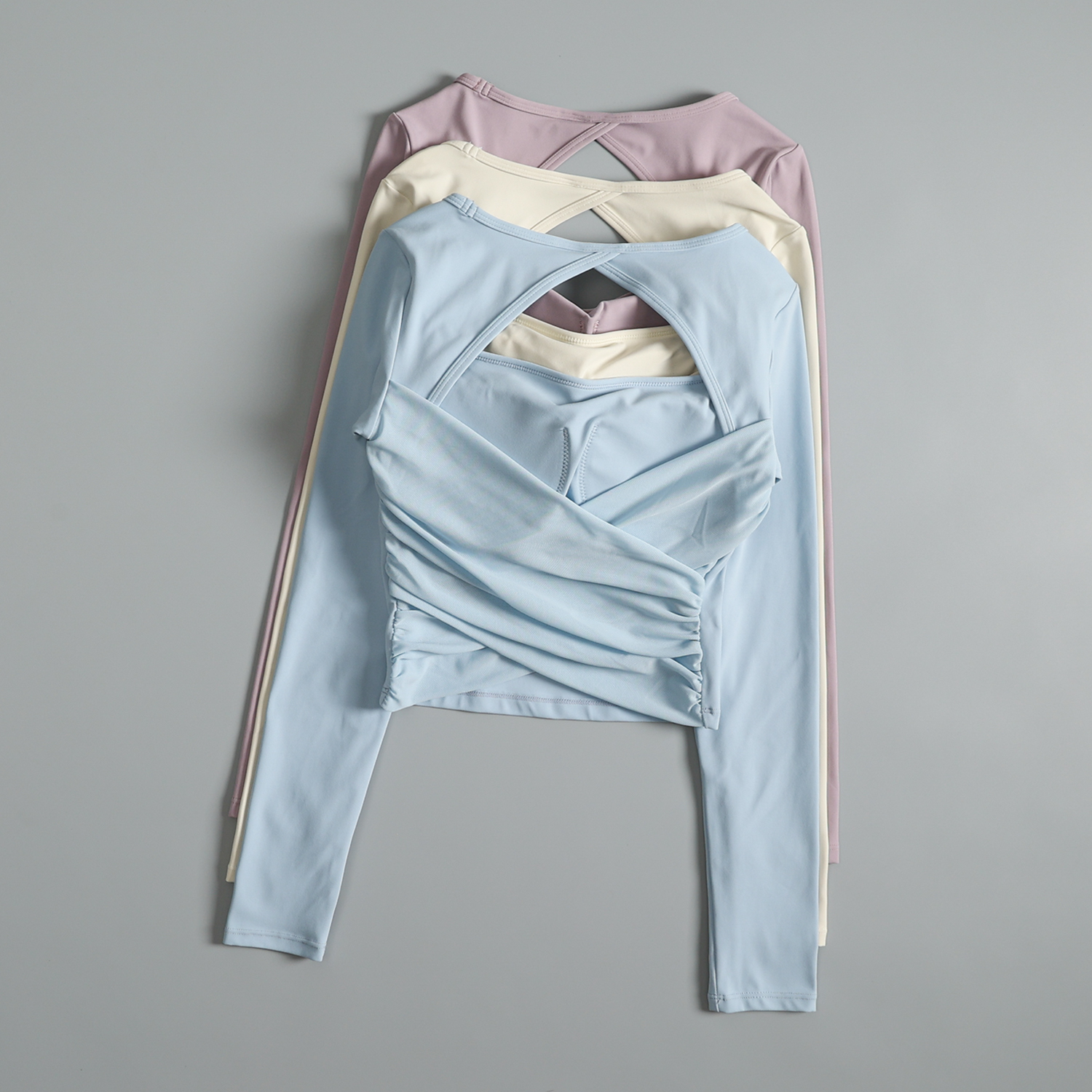 运动上衣女秋季高级感带胸垫长袖瑜伽服专业普拉提训练服健身服