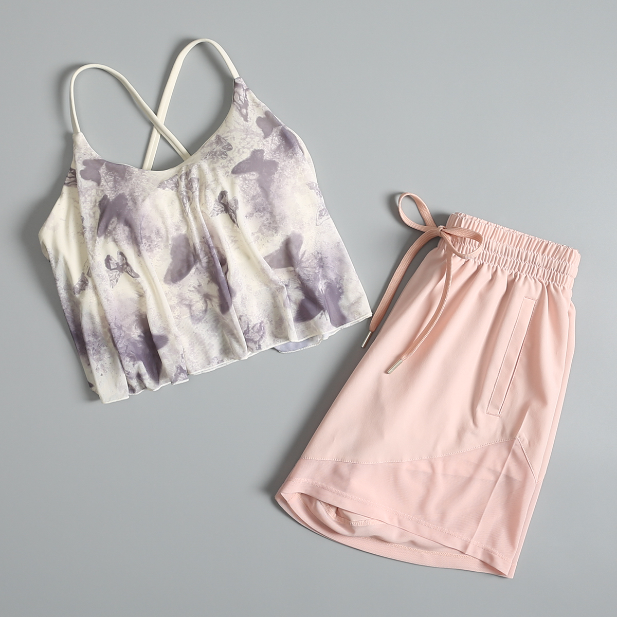 瑜伽服运动套装女夏天性感健身显瘦吊带背心速干宽松休闲跑步短裤