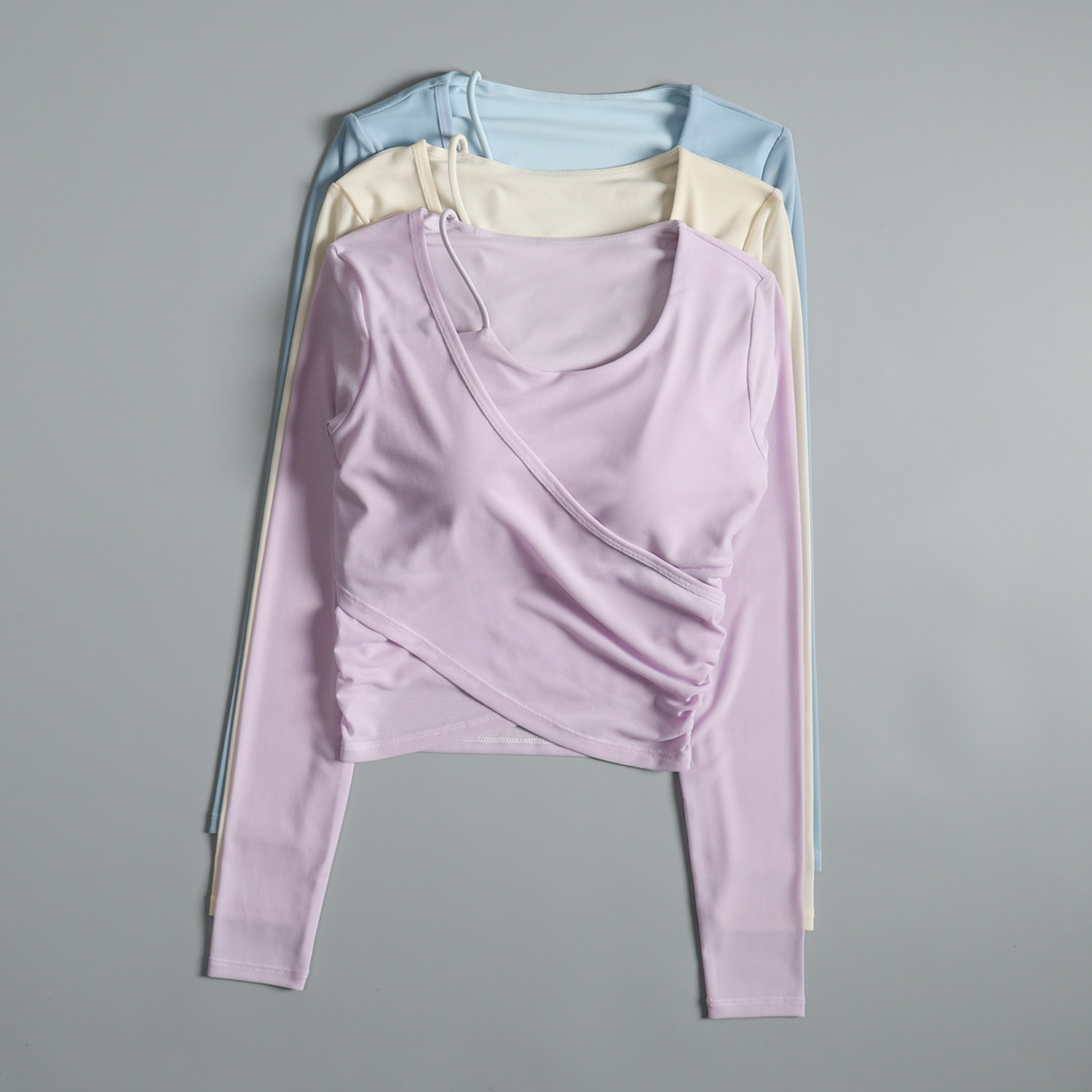 带胸垫瑜伽服长袖女秋冬季高颜值网纱跑步运动上衣普拉提健身T恤,运动服/休闲服装,运动T恤,淘宝优惠券,粉丝福利购,淘宝优惠卷