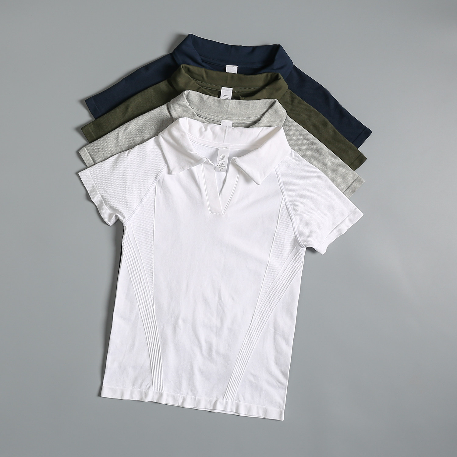 休闲运动上衣女夏修身显瘦翻领健身polo衫t恤跑步训练瑜伽服短袖