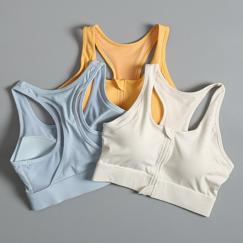 前拉链高强度防震健身文胸新款