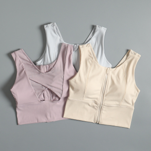 高强度前拉链运动内衣女防震跑步聚拢防下垂减震健身背心瑜伽文胸