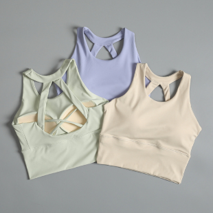 聚拢运动内衣女防震跑步训练健身服美背一体式 背心瑜伽服上衣文胸