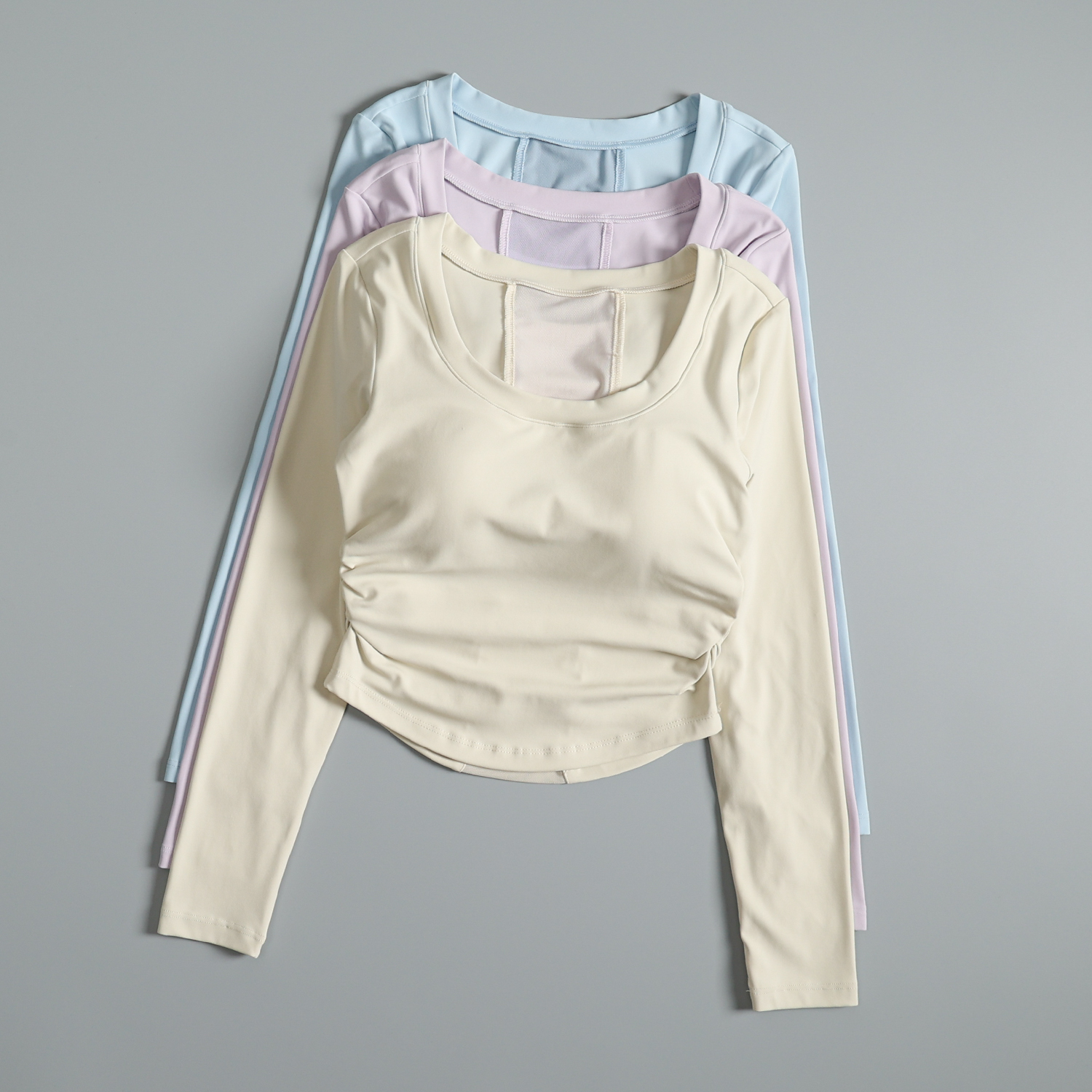 带胸垫运动长袖女秋季透气跑步