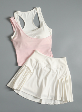 高级感运动套装女夏季遮副乳瑜伽跑步速干背心网球羽毛球健身服