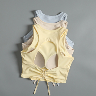 瑜伽服内衣女夏季 运动健身背心外穿 镂空美背跑步防震文胸一体式