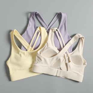 运动内衣女高强度跑步训练防震文胸镂空美背一体式 瑜伽健身背心