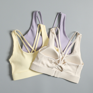 高强度运动内衣女防震聚拢瑜伽健身速干美背文胸一体式 跑步背心