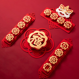 元旦新年装饰室外直接贴的对联楼梯挂式长款设计春联磁吸横幅电梯