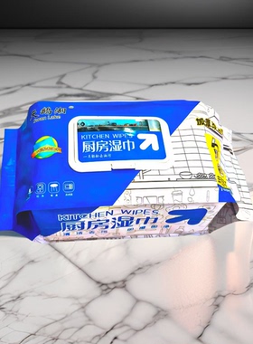 天鹅湖厨房湿巾加厚珍珠纹天然APG去污因子柠檬精华轻松去污100片
