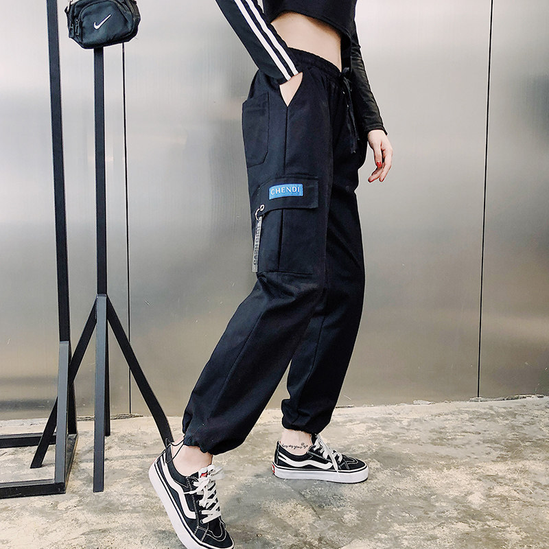 胖mm工装裤女春季2025新款胖妹妹休闲裤宽松嘻哈女裤子束脚哈伦裤