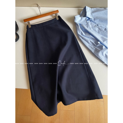 卡*农原。毛呢西装半身裙女后开叉Q8 高腰显瘦通勤A字包臀裙中裙