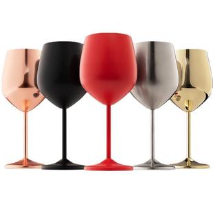 Stainless steel goblets Red wine glasses Champagne glasses