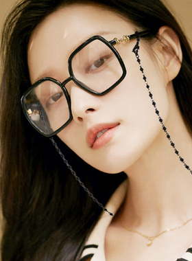 倪妮明星同款眼镜链墨镜挂链口罩挂脖女diy钛钢不掉色玫瑰金黑色