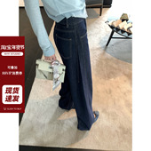 显瘦小个子宽松直筒裤 现货AHY 子 2025新款 修身 阔腿牛仔裤 女春季