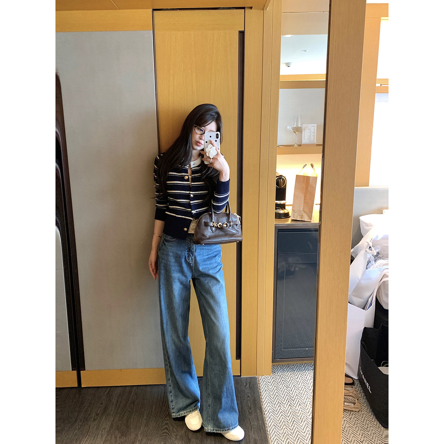 【AHY】100%棉重工水洗蓝高腰口袋细节经典直筒牛仔裤女新品,女装/女士精品,牛仔裤,淘宝优惠券,粉丝福利购,淘宝优惠卷