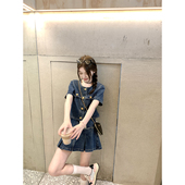 粉丝福利 5折 牛仔上衣套装 AHY 女夏季 小个子穿搭半身裙两件套