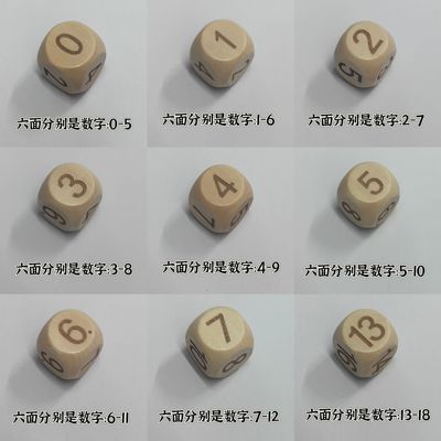 实木数字骰子数学教学道具幼教教具数字骰子数字段色子识数学具