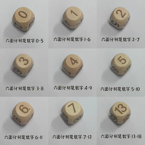 实木数字骰子数学教学道具幼教教具数字骰子数字段色子识数学具