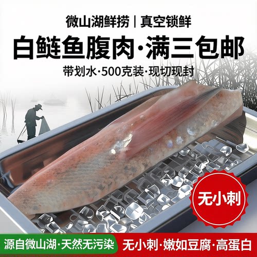 微山湖白鲢鱼肚皮鱼腩鱼腹肉肥美