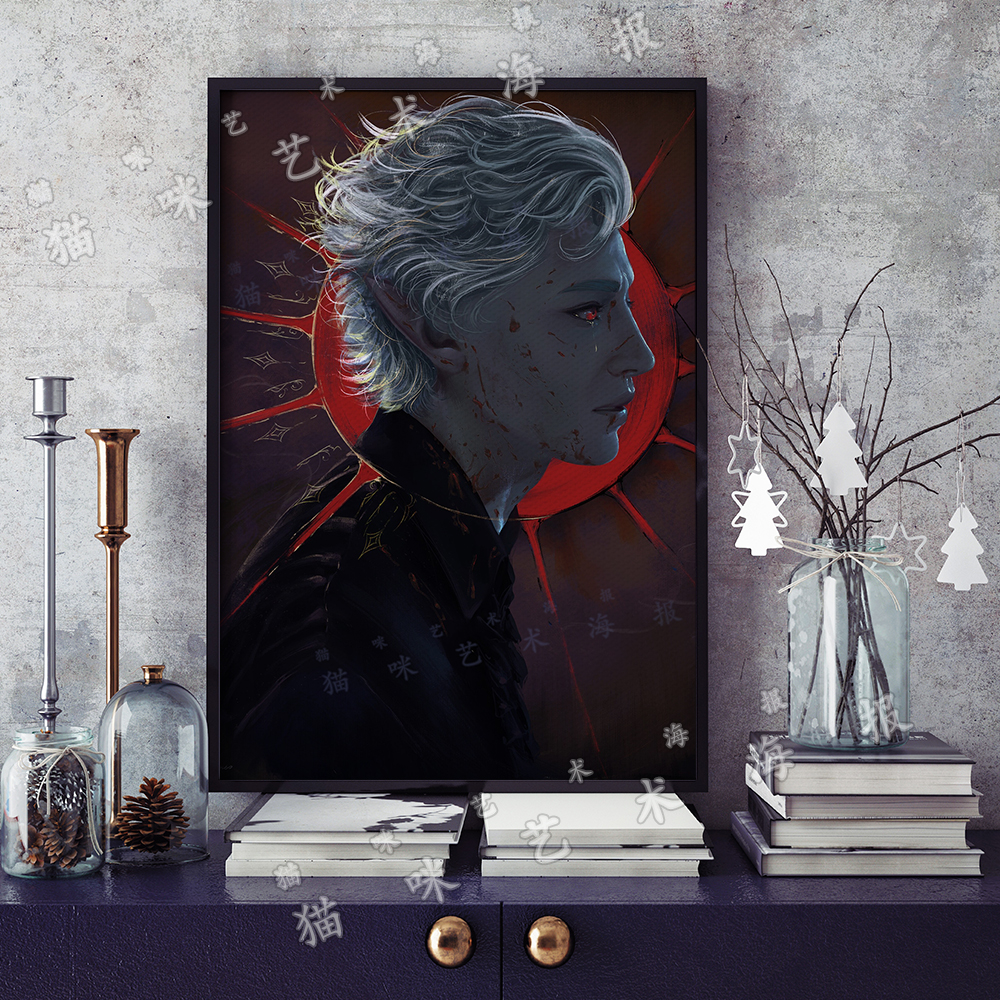 博德之门3阿斯代伦Astarion帆布打印金属框架海报装饰画家居游戏