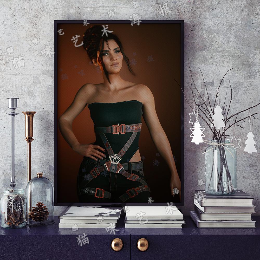 赛博朋克2077 帕南帕尔默帆布打印金属框架海报装饰画家居游戏