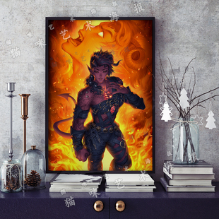 博德之门3卡菈克Karlach帆布打印金属框架海报装饰画家居游戏