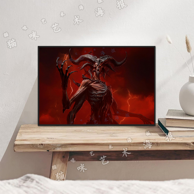 暗黑破坏神4Lilith莉莉丝Diablo IV帆布打印海报装饰画家居游戏