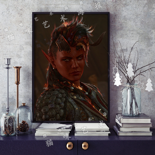 博德之门3卡菈克Karlach帆布打印金属框架海报装饰画家居游戏