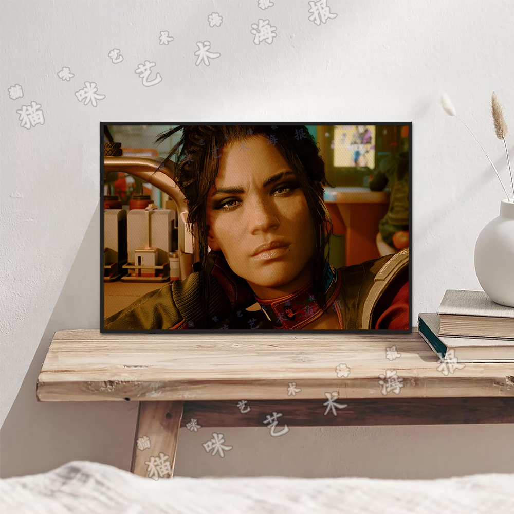 赛博朋克2077 帕南帕尔默帆布打印金属框架海报装饰画家居游戏