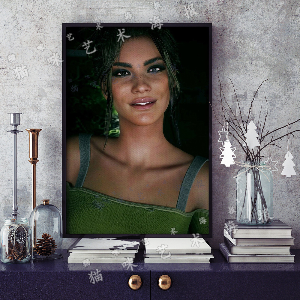 赛博朋克2077 帕南帕尔默帆布打印金属框架海报装饰画家居游戏