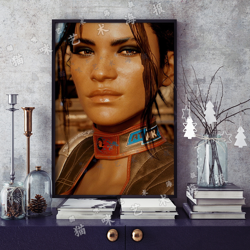 赛博朋克2077 帕南帕尔默帆布打印金属框架海报装饰画家居游戏