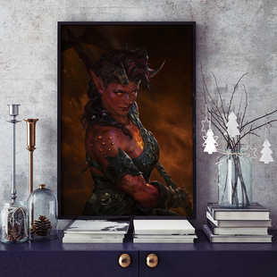 博德之门3卡菈克Karlach帆布打印金属框架海报装饰画家居游戏