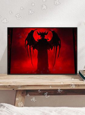 暗黑破坏神4Lilith莉莉丝Diablo IV帆布打印海报装饰画家居游戏
