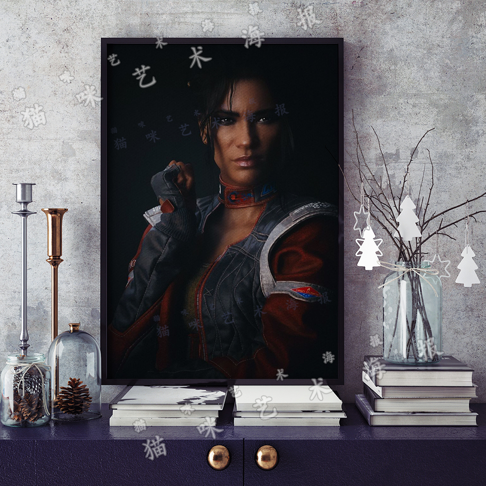 赛博朋克2077 帕南帕尔默帆布打印金属框架海报装饰画家居游戏